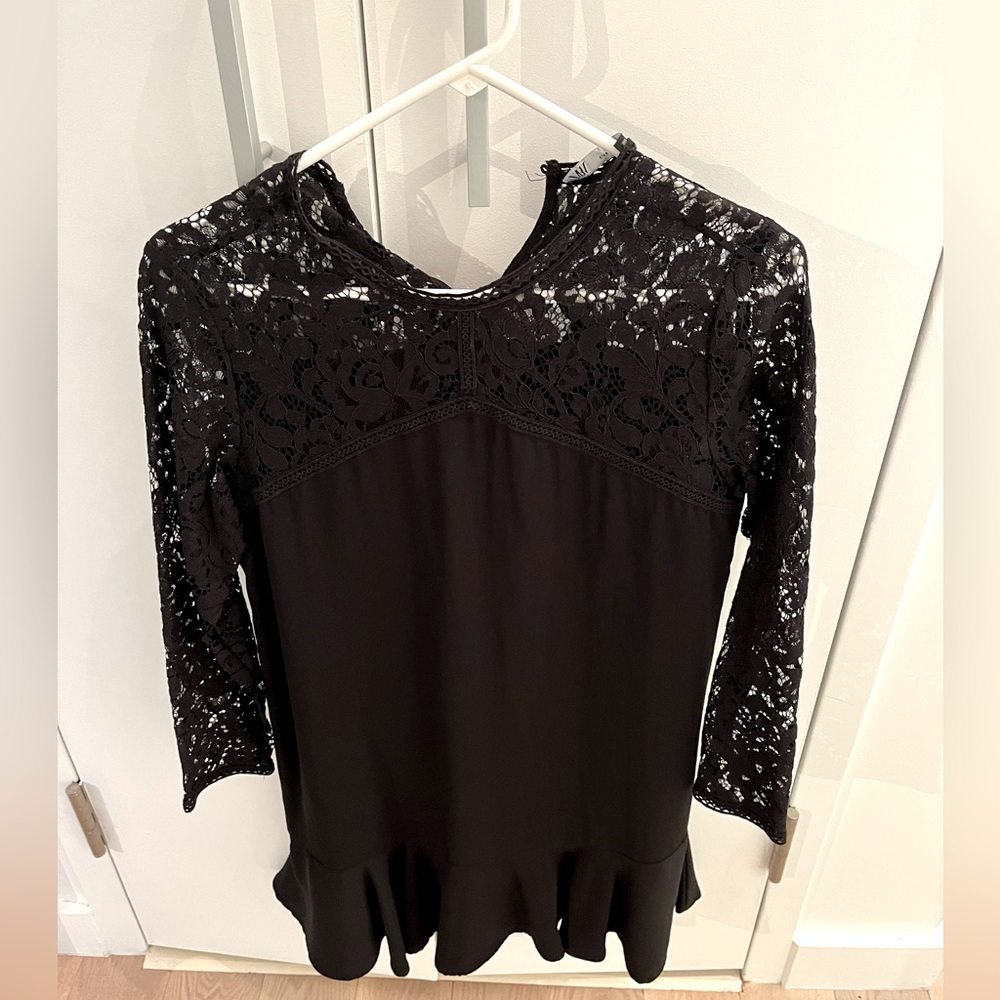 Black lace long sleeve Zara dress, size small. Worn once.